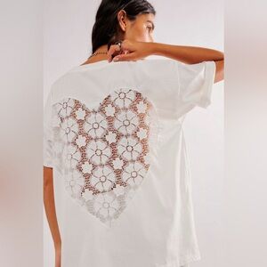 Free People x Daydreamer Lace Heart Tee